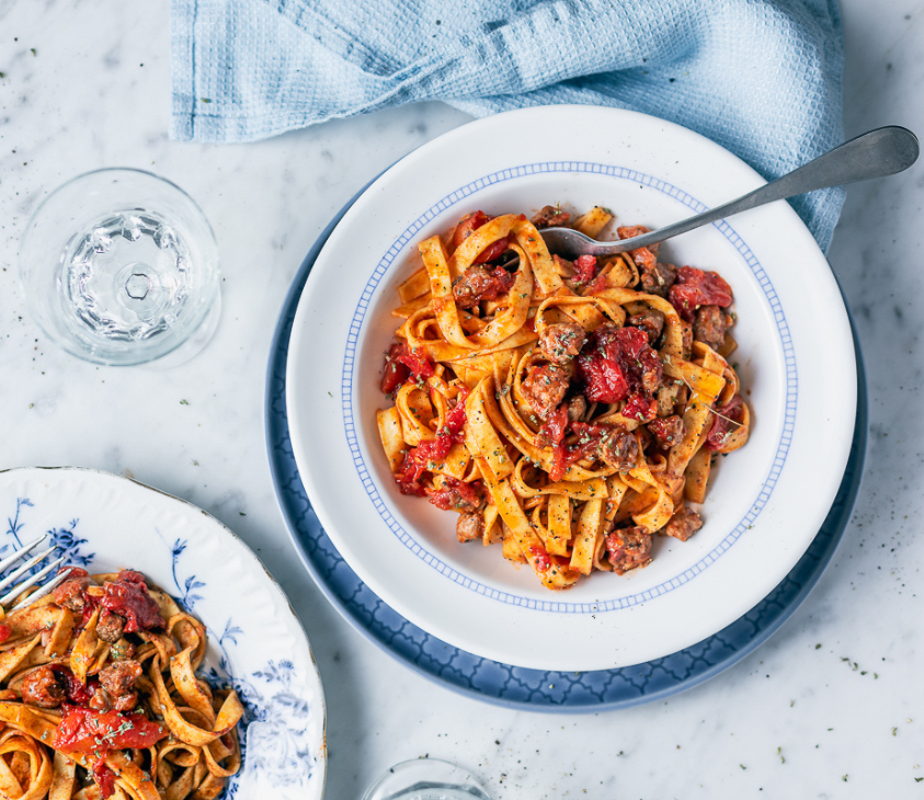 pasta con salsiccia